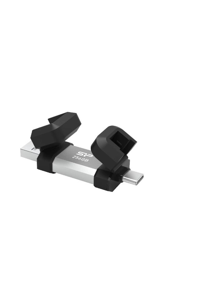Silicon Power Mobile C51 DUAL USB Drive Type-A Type-C 3.2 Gen1 PC, Mac, iPhone (256GB) - Image 1
